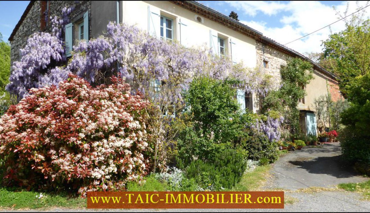 A vendre,taic immobilier,tarn aveyron immobilier,agence immobiliere cordes sur ciel,81,tarn,realmont,Charmant corps de ferme rénové de 275m2 avec Gîte et dépendances sur 1Ha,puits,